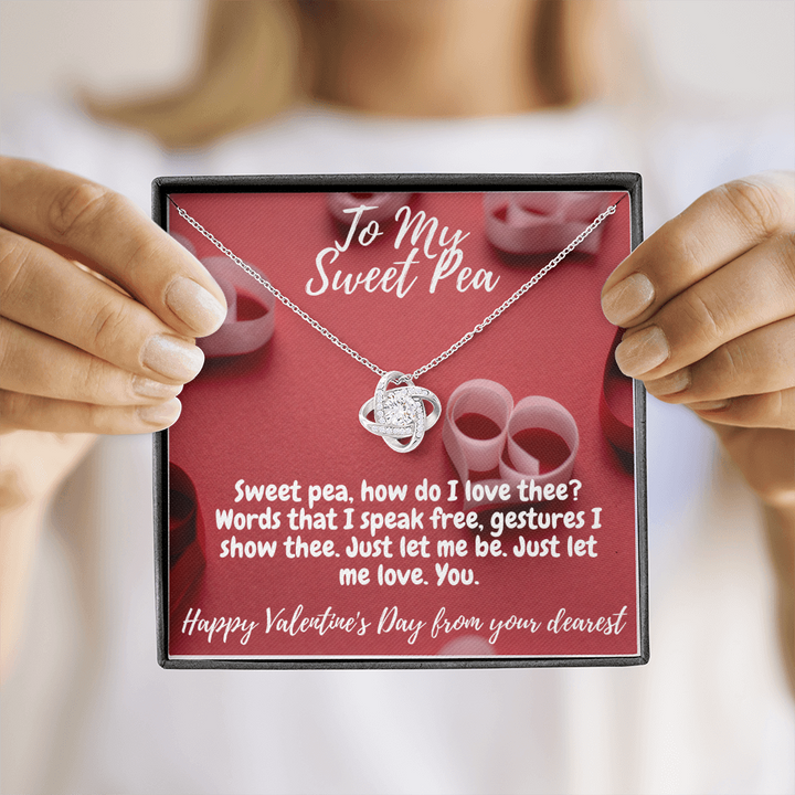 To My Sweet Pea Love Knot Necklace - Valentines Day