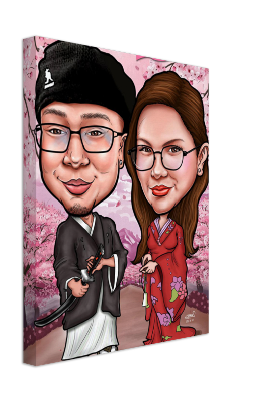 Custom Caricature from Your Photo in a CANVAS or Printed in a Classic Matte Paper Poster